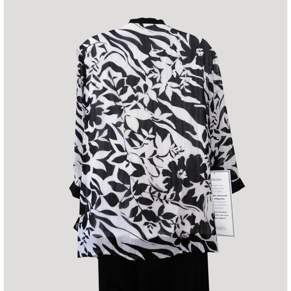 Kathy Roberts 2-Piece Set Women’s 14 Black White Jacket Pants Polyester - Picture 6 of 16